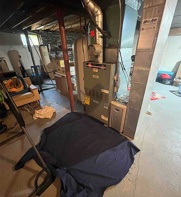 Furnace Flue Sweep Before