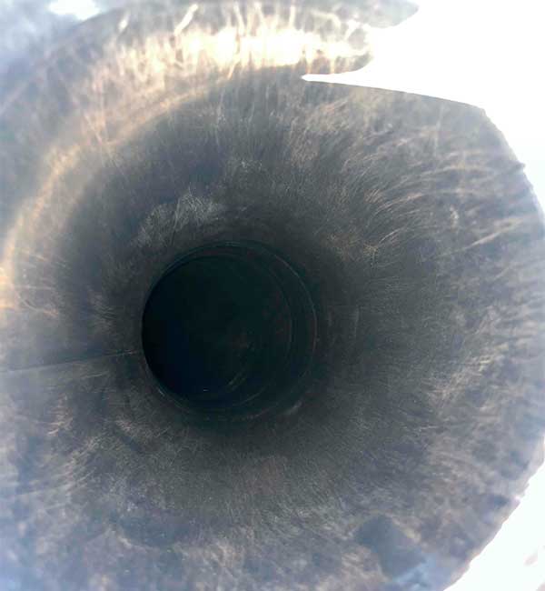 Furnace Flue Sweep Interior Pipe After