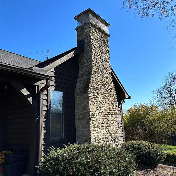 Stone Chimney Cap Install After
